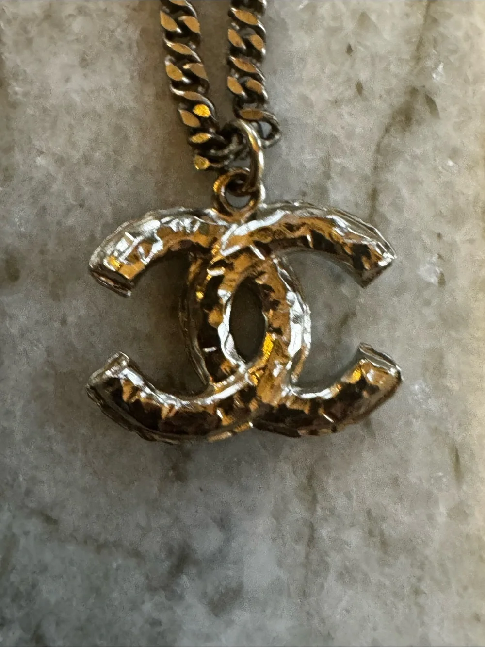 CHANEL Gold CC Logo Chain Necklace with Pearl Accent-21A